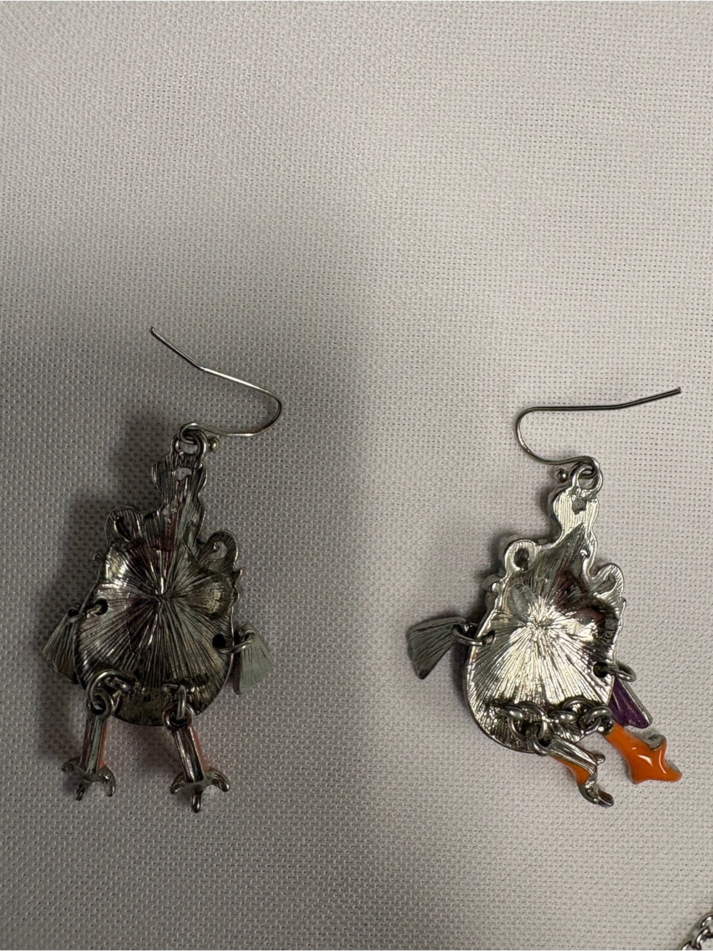 Purple & Orange Owl Halloween Earrings and Necklace Day of the dead - Picture 8 of 8